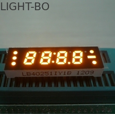0.25 ইঞ্চি হলুদ চার অঙ্ক 7 সেগমেন্ট LED ঘড়ি প্রদর্শন, ছোট বর্তমান ড্রাইভ