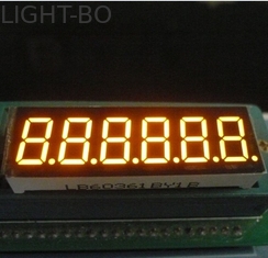 ক্রমাগত 6 অঙ্ক 7 সেগমেন্ট আলফারউইনিয়াম LED প্রদর্শন অ্যাম্বার 0.36 ইঞ্চি