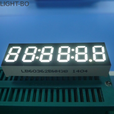 6 অঙ্ক 7 সেগমেন্ট LED ডিসপ্লে, আল্ট্রা উজ্জ্বল সাদা LED ঘড়ি Diplay 0.36 ইঞ্চি