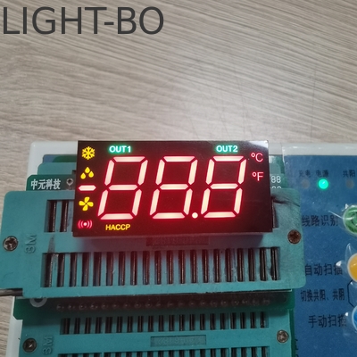 বহু রঙের কাস্টম 3 ডিজিট 7 সেগমেন্ট LED ডিসপ্লে সাধারণ ক্যাথোড একক সারি পিন