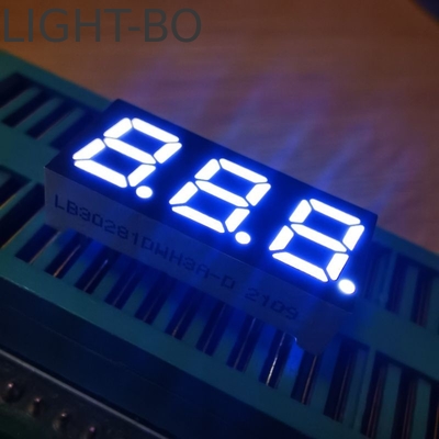 ট্রিপল ডিজিট 0.28 ইঞ্চি হোয়াইট 7 সেগমেন্ট LED ডিসপ্লে সাধারণ ক্যাথোড