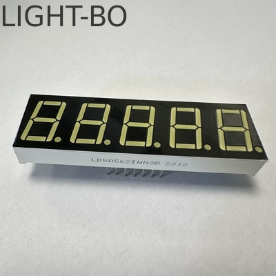 ভালো দাম 0.56 ইঞ্চি 5 ডিজিটের আল্ট্রা ব্রাইট হোয়াইট 7 সেগমেন্ট এলইডি ডিসপ্লে প্রসেস নিয়ন্ত্রণের জন্য সাধারণ ক্যাথোড অনলাইন