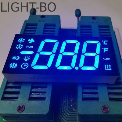 কাস্টম 3 ডিজিট 7 সেগমেন্ট LED ডিসপ্লে আল্ট্রা ব্লু রেফ্রিজারেটর নিয়ামক জন্য সাধারণ অ্যানোড