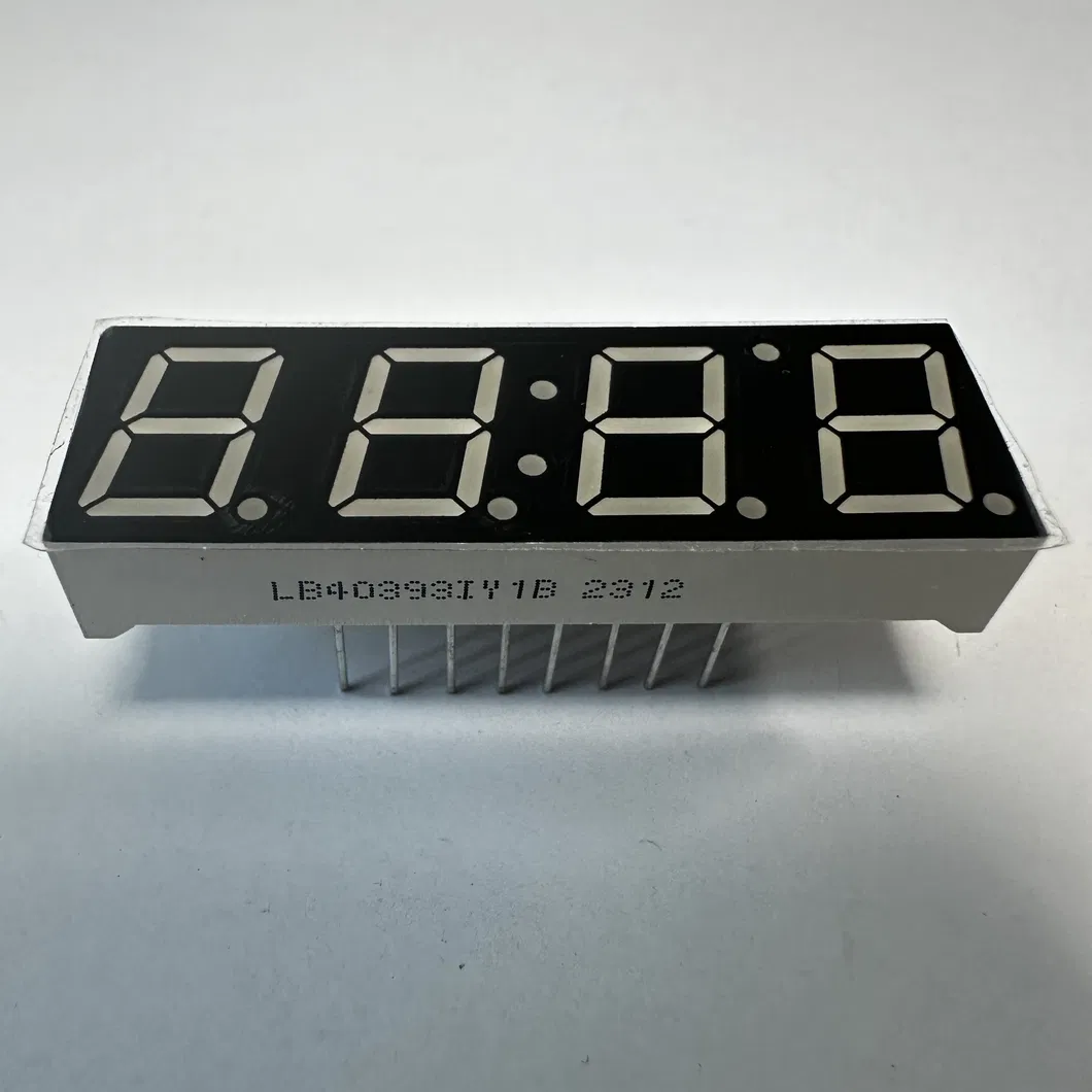 0.39" হলুদ 7 সেগমেন্ট LED ডিসপ্লে তাপমাত্রা আর্দ্রতা সূচক জন্য সাধারণ Anode 0